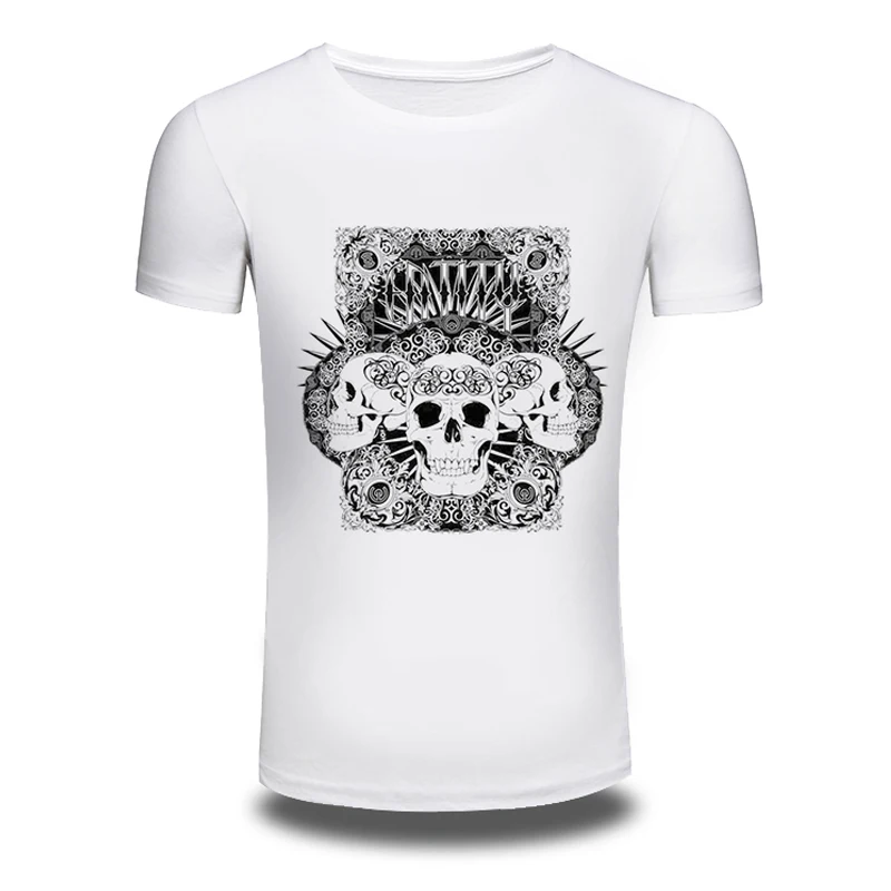 DY 199 New font b Shirts b font O Neck Skull Printed Pop T font b