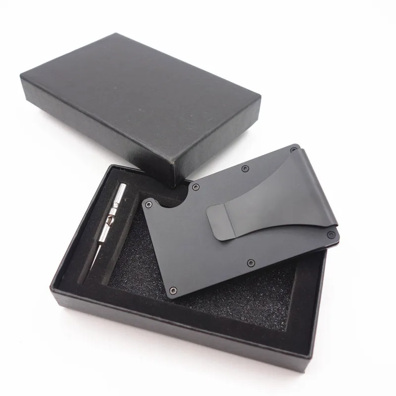Металлический Мини карбоновый мужской ID кредитный держатель для карт Визитная Карточка Чехол Rfid кошелек