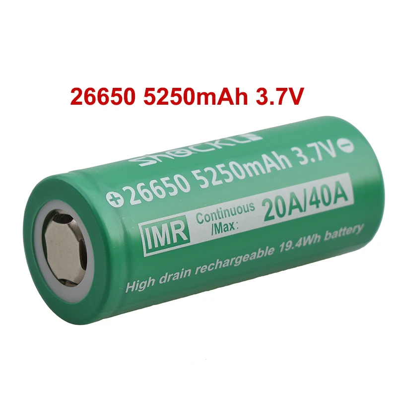 26650 аккумулятор Shockli 26650 5250mAh 5000mAh 20A 3,7 V литий-ионная аккумуляторная батарея для фонарика DQG TINY ODF30 VAPING AEGIS