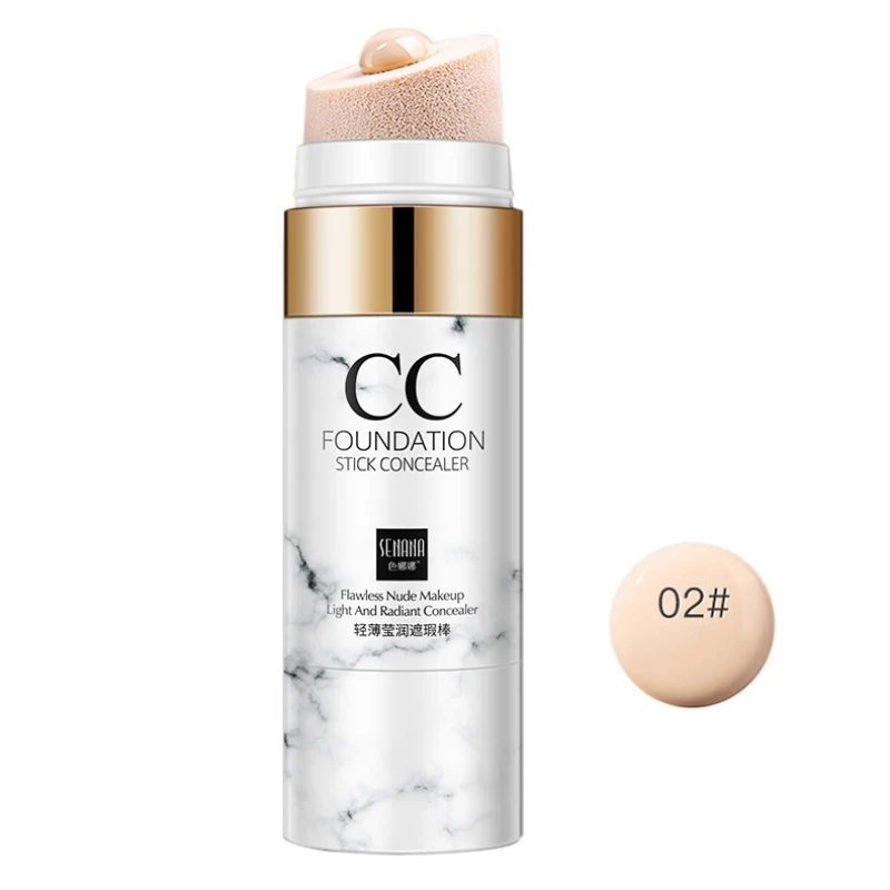 Face Makeup Foundation Cream Oil-control Concealer Matte Base BB Cushion Face Full Coverage Professional Make Up CC Stick - Цвет: W2