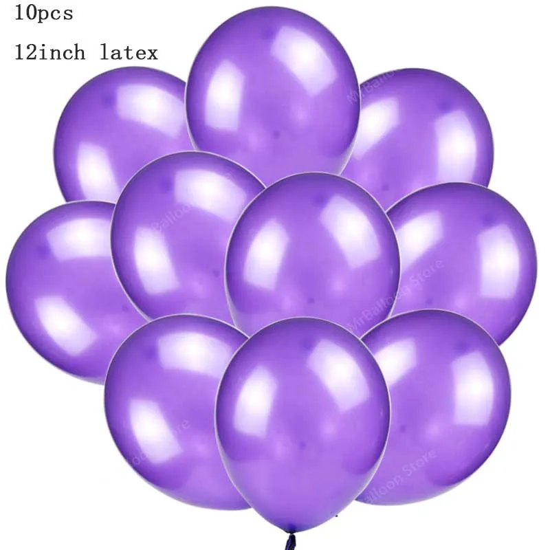 Тропические вечерние шары в джунглях, фламинго, шары, зеленые джунгли, Гавайские шары для вечеринки, дня рождения, летние шары в тропическом стиле S8XN - Цвет: purple baloon