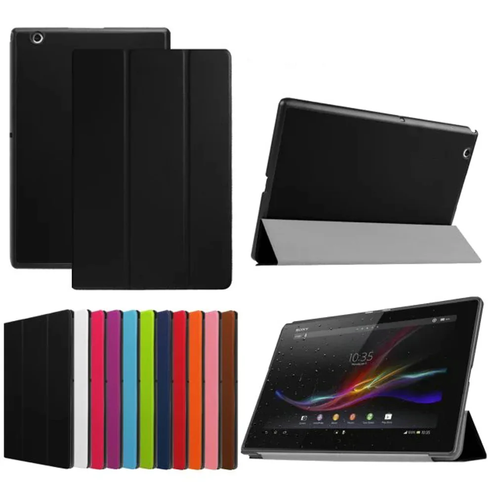 

Ultra Thin Slim Luxury Folio Stand Custer Leather Case Magnetic Smart Cover For Sony Xperia Z4 10.1 Tablet SGP771 SGP712 10.1"