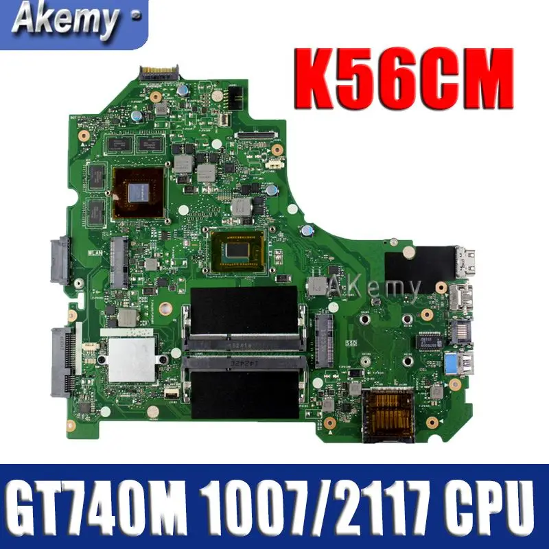 Материнская плата для ноутбука Amazoon K56CM для ASUS K56CM K56CB K56C S550CM S550C, оригинальная материнская плата 1007/2117 cpu GT740M-2G