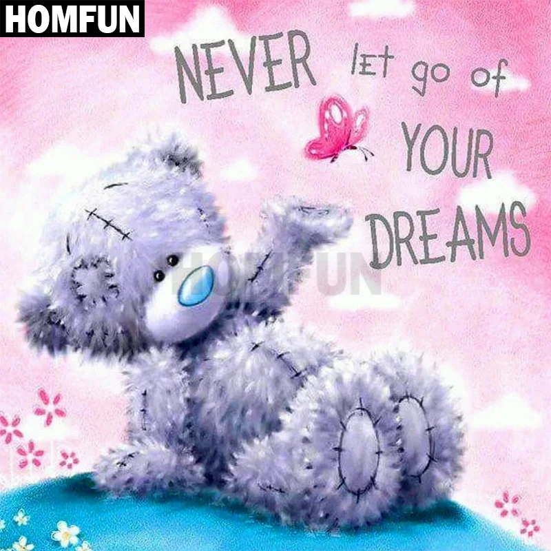 HOMFUN полный квадратный/круглый дрель 5D DIY Алмазная картина "мультяшный медведь" 3D вышивка крестиком 5D домашний декор A00446