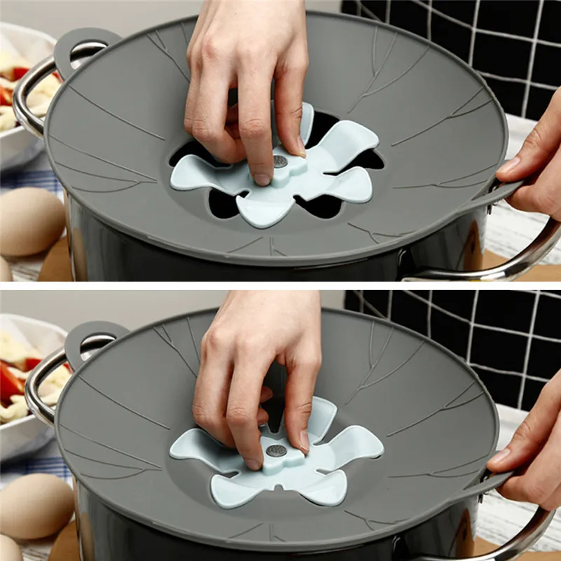 Silicone lid Spill Stopper Cover For Pot Pan Kitchen Accessories
