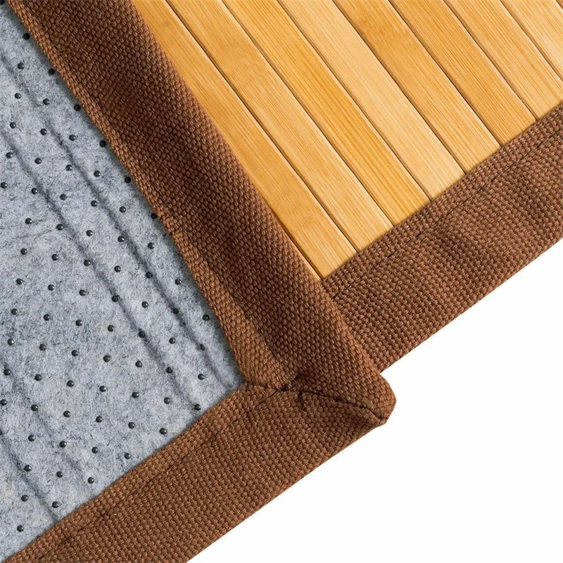 5' X 8' Bamboo Area Rug Floor Carpet High Quality Durable Natural Bamboo Construction Bedroom Anti-Slip Floor Carpet HW56389