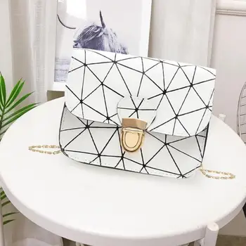

Geometric Irregular Print Shoulder Handbags Women PU Leather Crossbody Bags