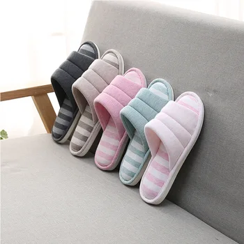 

2019-style spring and summer couple slippers home linen wood floor non-slip cool slippers moon soft bottom cotton tow