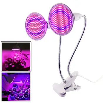 

Dual 200 Led Plant Grow Light bulb Lamp Desk Clip Holder set for Flower Vegetable Indoor Seeds Growing greenhouse hydroponics