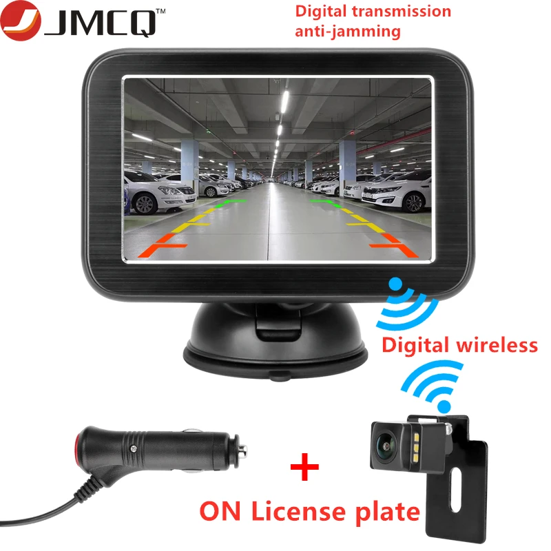 JMCQ " HD цифровой беспроводной lcd автомобильный монитор качество изображения анти-помех передача до 100 м Простая установка NTSC/PAL