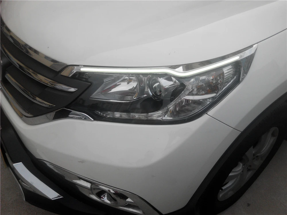 Автомобильный мигающий 1 комплект автомобильных фар светодиодный свет для бровей дневного света DRL с желтым сигналом поворота для Honda CRV 2012 2013