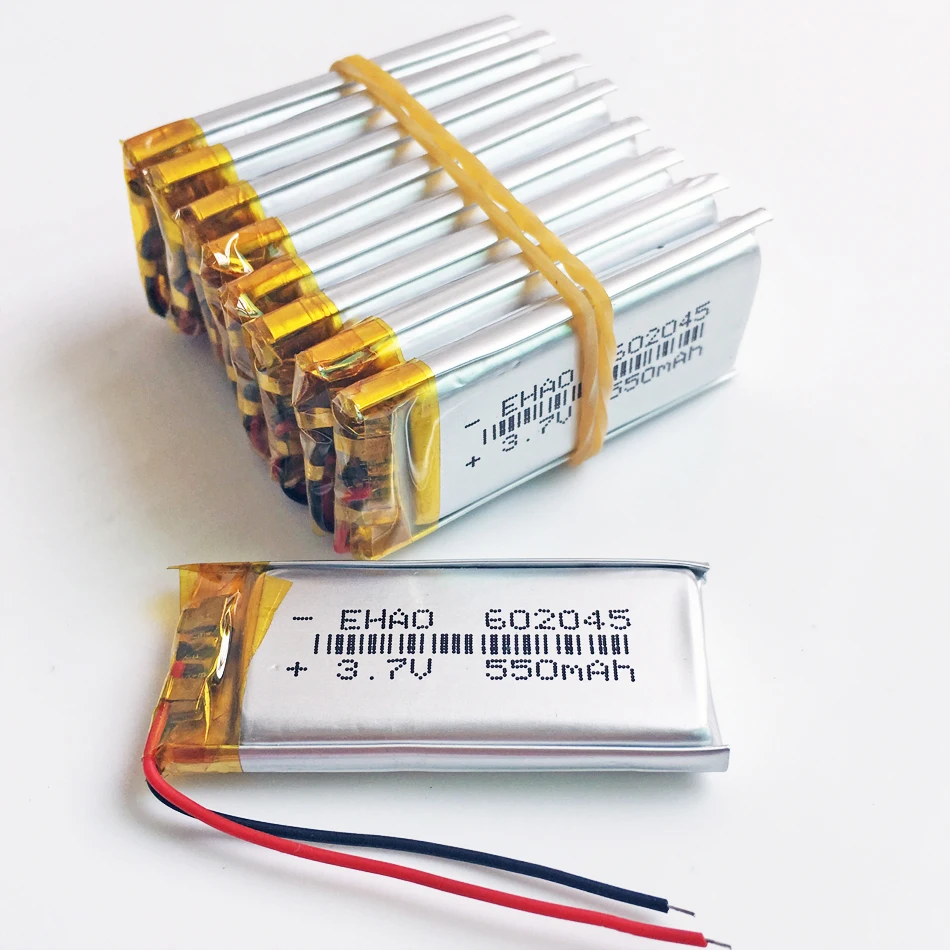 10 шт. 3 7 V 550mAh литий-полимерный LiPo аккумуляторная батарея 602045 для Mp3 DVD RECORDE GPS PSP