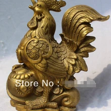 " китайские бронзовые богатые деньги собака фу курица ЧУК вес петух статуя