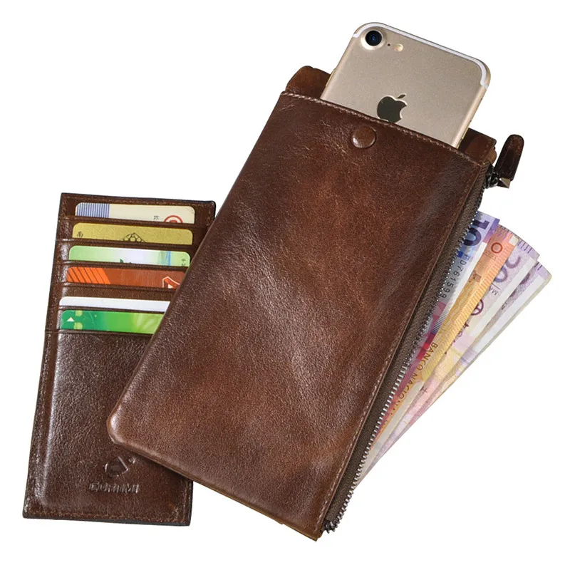 CORNMI кожаный чехол для iPhone 8 чехол Универсальный кошелек чехол для iPhone 7 корпус грязеотталкивающий корпус - Цвет: Dark Brown