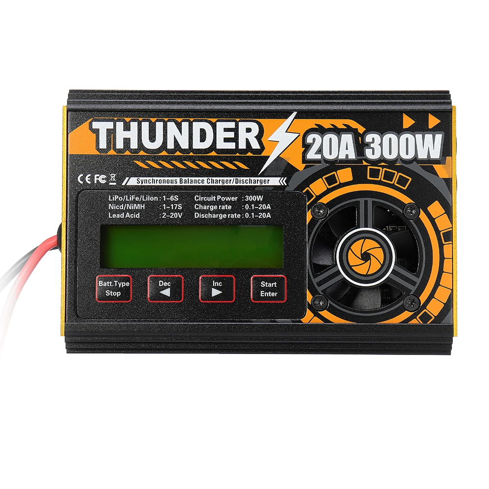 

HOTA Thunder 300W 20A DC Balance Charger Discharger For LiPo NiCd PB Battery