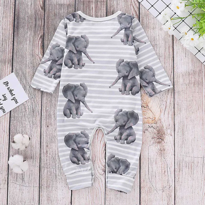 cute elephant stripes rompers (6)