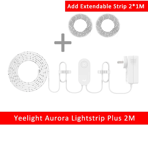 Умный светильник Xiaomi Yeelight RGB, Умный домашний телефон, приложение, Wi-Fi светильник, яркий светодиодный светильник 2 м, 16 миллионов, 60 светодиодный - Цвет: Add 2M Strips