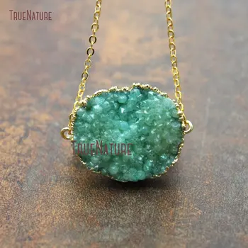 

Double Bail Connectors Crystal Stone Druzy Jewelry Gold Color Link Chains Vintage Necklace Chains In 18 inch NM11151