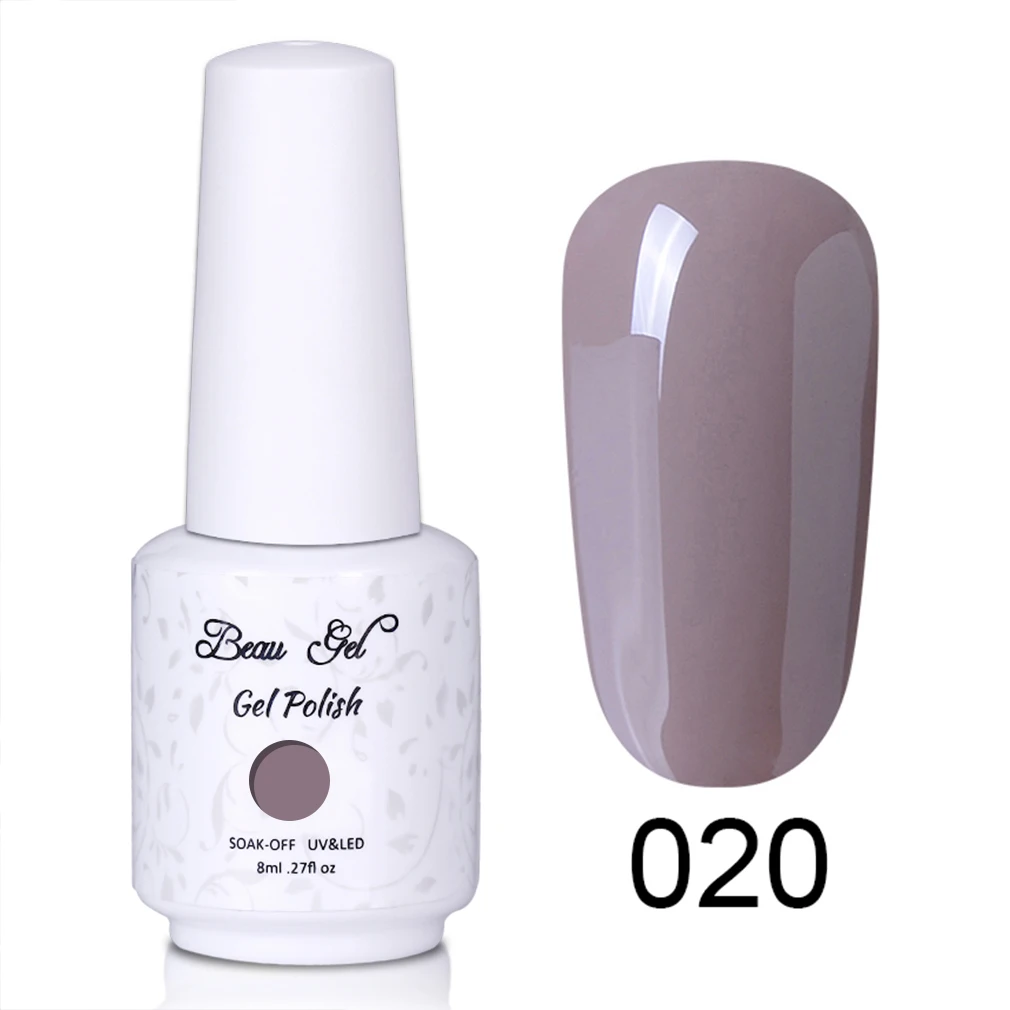 Beau Gel 8ml Nude Color UV Gel Nail Polish Soak Off Vernis Semi Permanent Hybrid Varnish Gellak Enamel Lacquer Jelly Gel Polish - Цвет: NU020