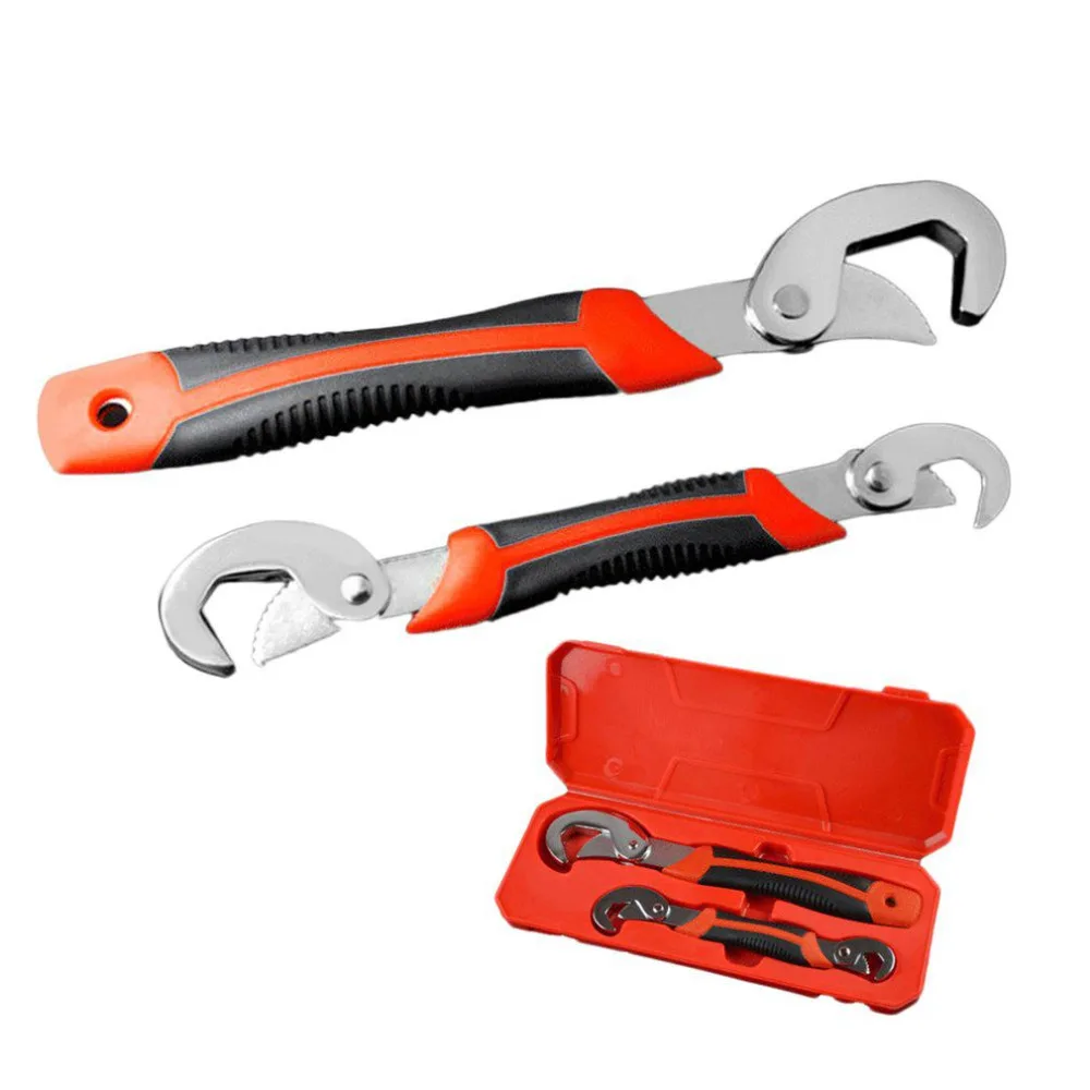 2Pcs Adjustable Wrench Set Universal Grip Quick Spanner Durable Repair
