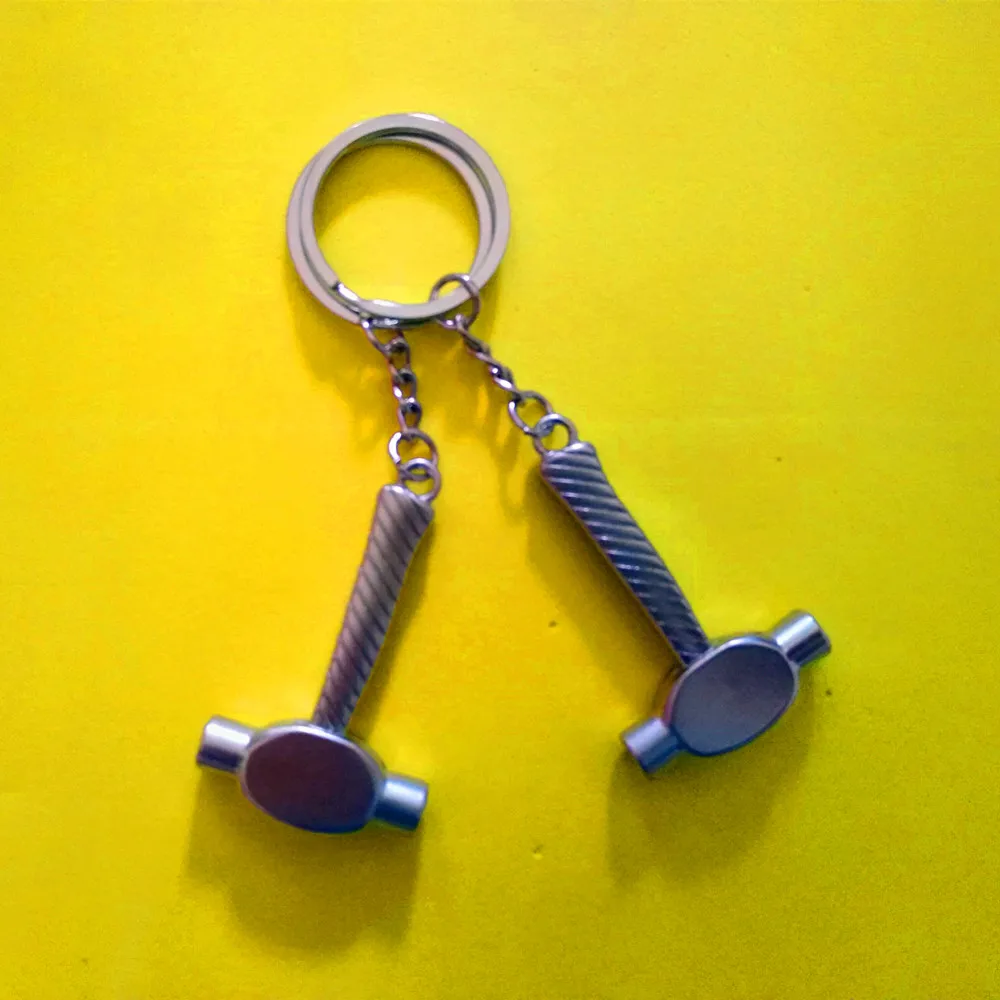 

200 Pcs Mini tool keychains hammer keyring mace keychain metal keychain zinc alloy key ring tool keyring creative keychain