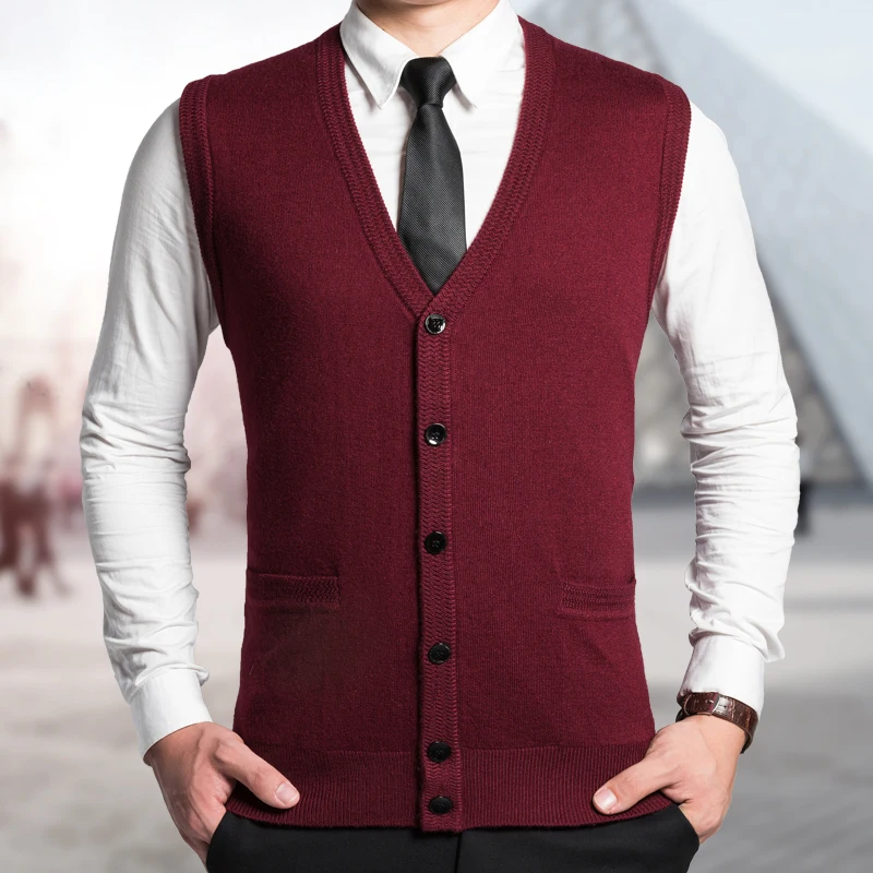 2016 Latest Fashion Men Autumn Sleeveless Solid Color