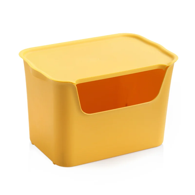 Креативная пластиковая коробка для хранения, цветная коробка для хранения, Настольная отделочная коробка, открывающаяся спереди