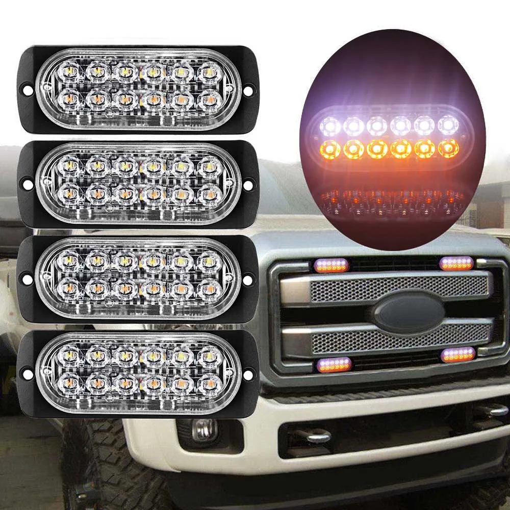 Automóvil Vehículo Advertencia Flash Estroboscópico reemplazar Luz Intermitente Lámpara DC12-24V Azul Blanco