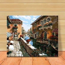 MOLEK картина маслом по номерам вода город романтическая Венеция Пейзаж раскраска картина стене плакат картины для спальни домашний декор