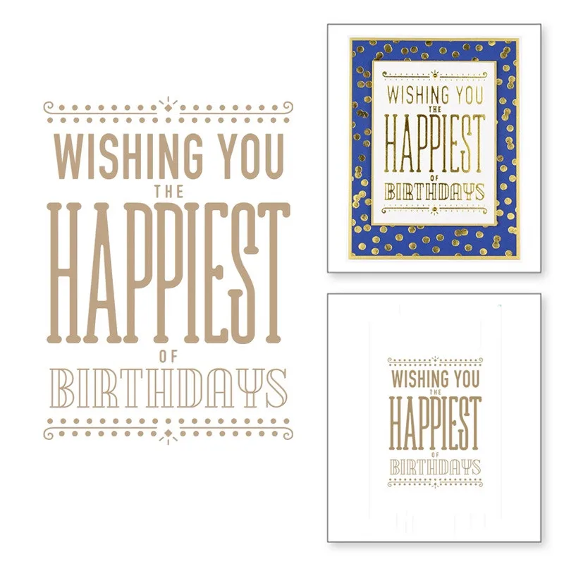 

Wishing You The Happiest Cutting Dies DIY Craft Card Album Embossing Stencil Scrapbooking Hot Foil Plate New Dies 2019