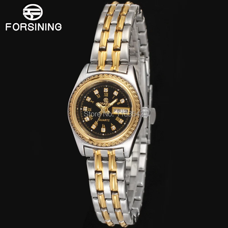 Famous brand FORSINING FSL8016Q4T1 Quartz silver ladies wristwatch stainless steel bracelet best gift shipping free