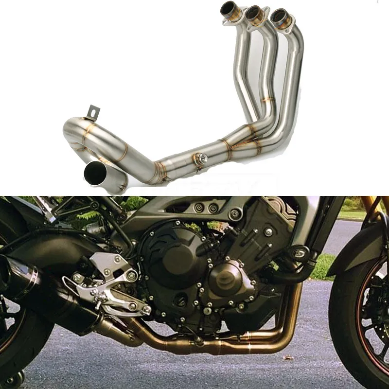 Escape de la motocicleta enlace accesorios de tuberías de escapar de la sistema de conexión para Yamaha MT09 FZ09 2014-16 2017 de 2018 MT 09 FZ 09 Slip-on