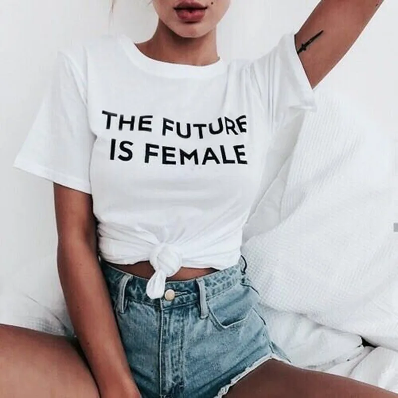 

THE FUTURE IS FEMALE Letter Print T Shirt Women Casual Tshirt Short Sleeve O Neck Loose Tshirt 2019 Summer Women Tee Shirt Tops