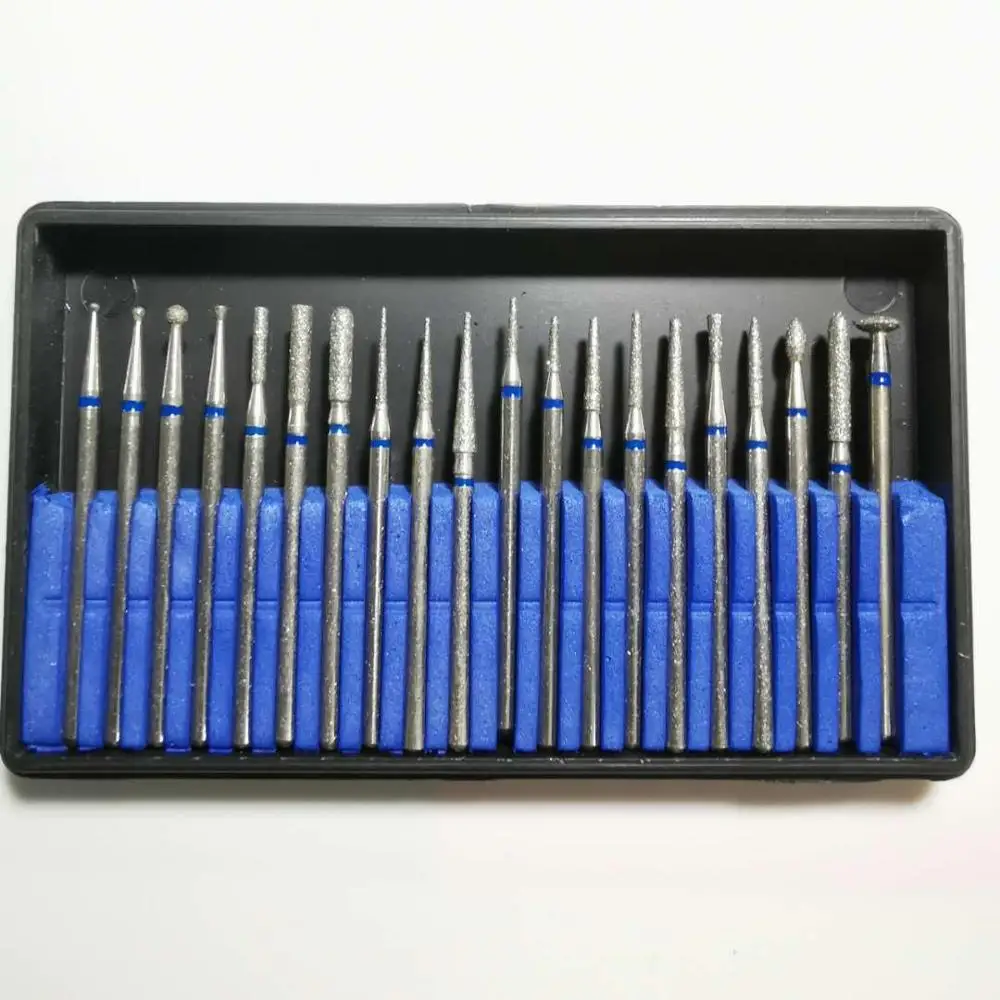 

20pcs dental lab 2.35mm shank Tiny Cut HP diamond burs KIT Denture jewelry polishing Micro carving tools