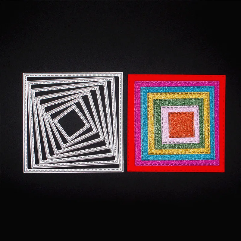 

New 2018 Girl 3D DIY Metal Cutting Dies and Scrapbooking Nouveau For Paper Making Embossing Square Lace Frame Stamps Craft Card
