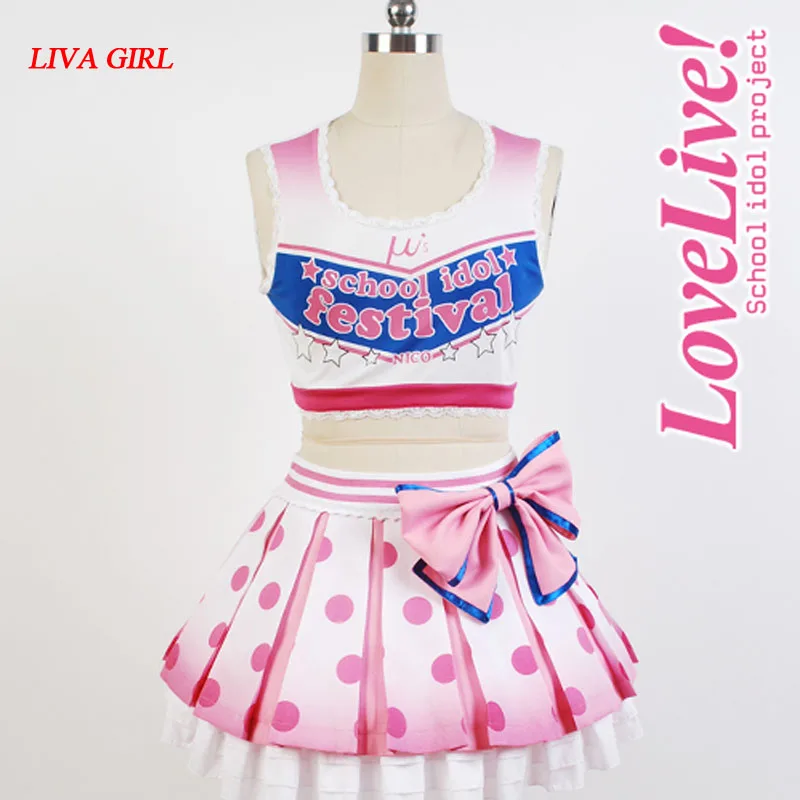 LoveLive! Любовь Live язава Нико черлидеров Косплей Костюм Аниме Хэллоуин костюмы для
