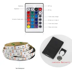 5050 SMD RGB USB Светодиодные ленты свет DC 5 В ТВ ЖК-дисплей Задний план Освещение с 24key ИК-пульт Клейкие ленты Водонепроницаемый 0.5 м 1 м 2 м