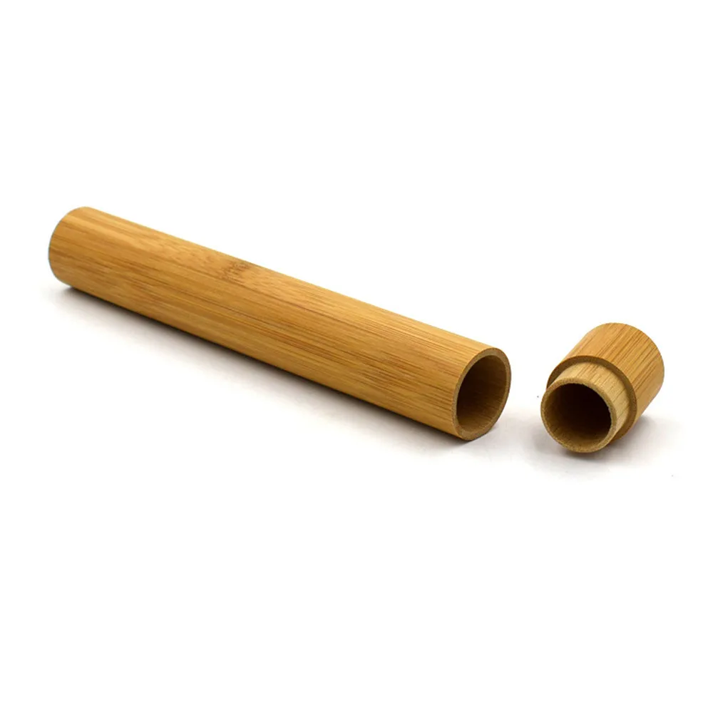 Натуральная бамбуковая трубка для зубной щетки, экологичный чехол для путешествий, ручная работа, 22 см, бамбуковая трубка для зубной щетки, портативная дорожная упаковка