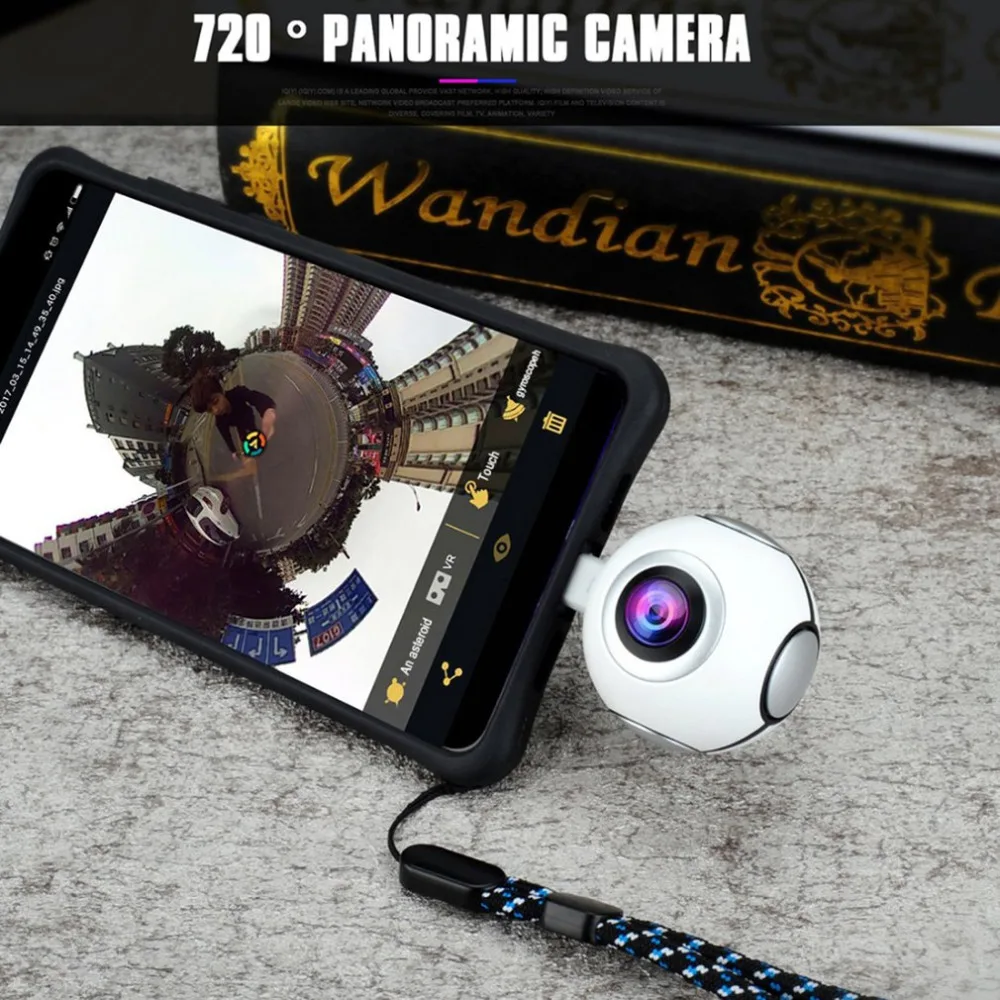 360 панорамная камера 2MP HD Двойная широкоугольная видеокамера для Android Беспроводная VR экшн-Спортивная камера для активного отдыха