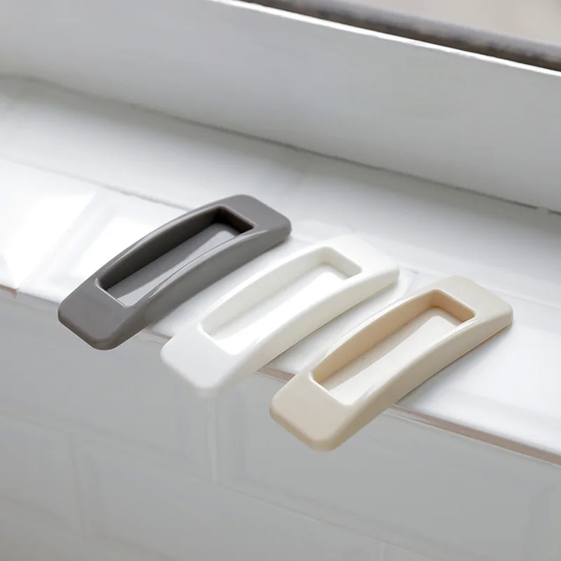 Practical Pasted Plastic Sliding Door Pull Window Handle For Interior Glass Window Cabinet Drawer Wardrobe Assist Handlebars
