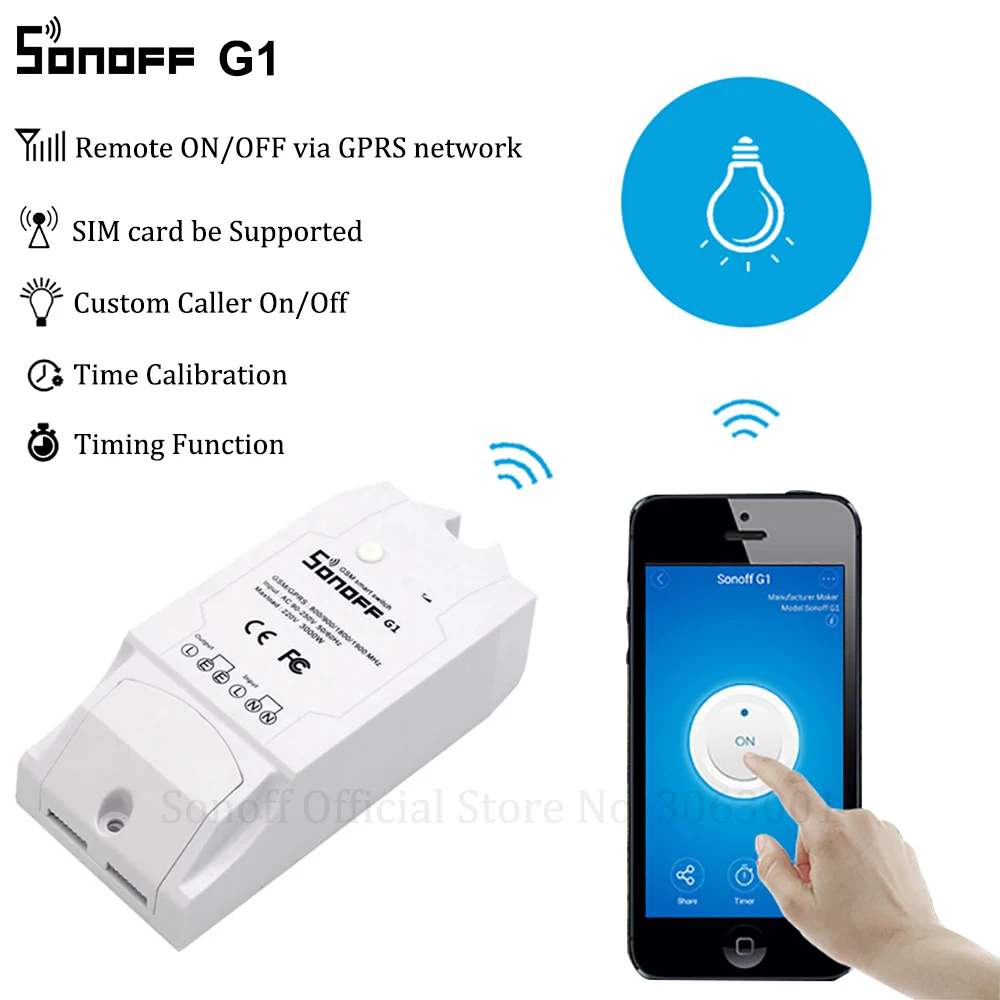 Sonoff G1 GPRS GSM пульт дистанционного управления умный WiFi переключатель поддержка SIM