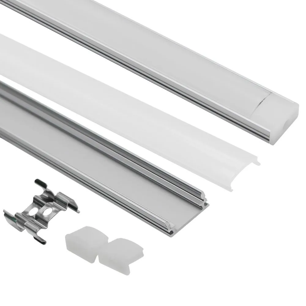 10pcs 1M Aluminum channel case for LED strip bar installation Aluminum Profile with Cover End Caps Mounting Clips dropshipping