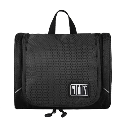 Нейлоновая косметичка BAGSMART с вешалкой, водонепроницаемая косметичка, портативная косметичка, унисекс, багаж, дорожные сумки для чемодана - Цвет: black