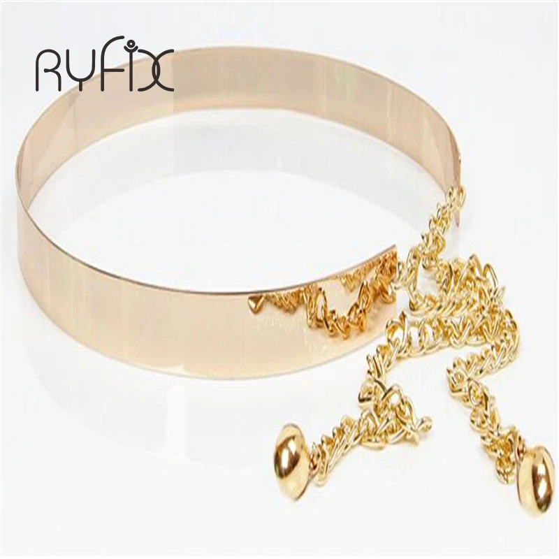 fashion design belts women new 4.5 CM metal mirror waist lady's belt