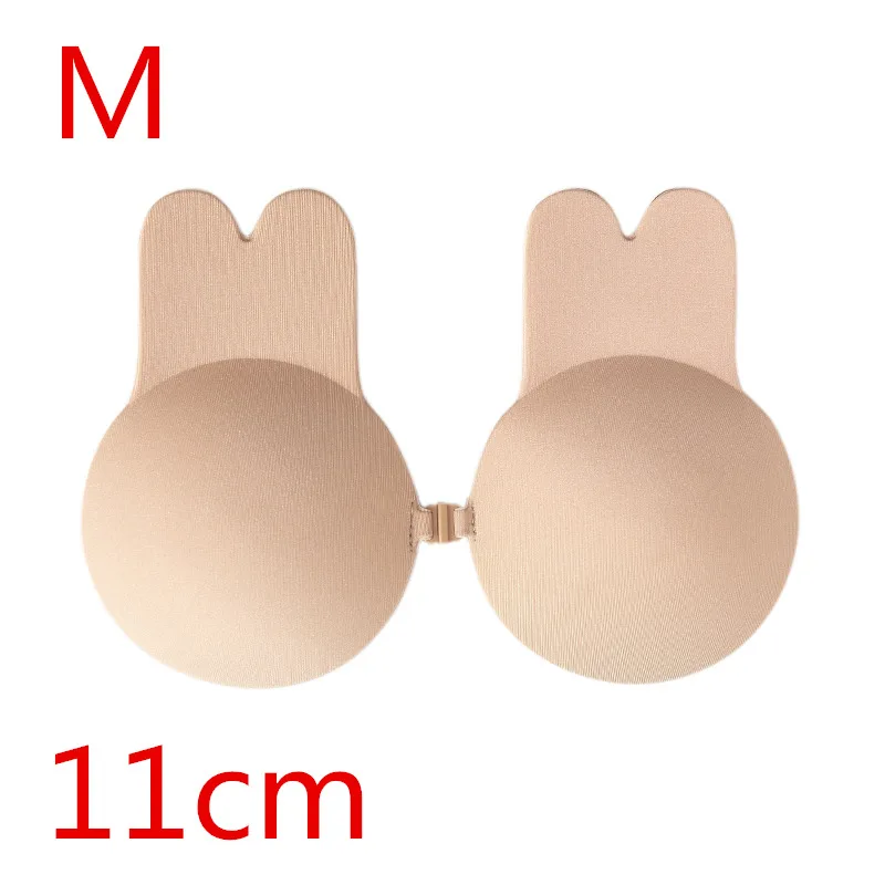 Invisible Push Up Bra Reusable Strapless Adhesive Bra Women Breast Petals Nipple Cover Self Adhesive Silicone Sticky Rabbit Bras - Цвет: beige M