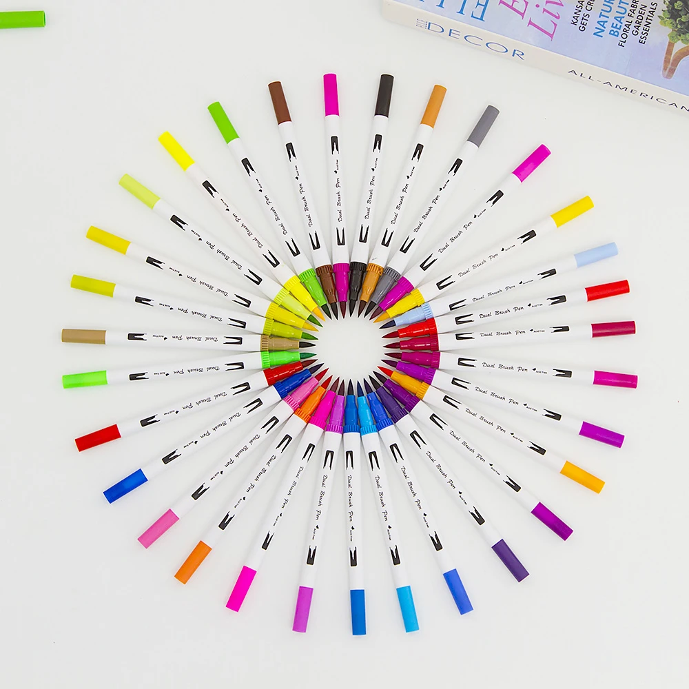 Markers Brush Pen 121824364872100 Colors Dual Brush Art Markers Pen Fine Liner Drawing Painting Watercolor Manga  Drawing Set 6