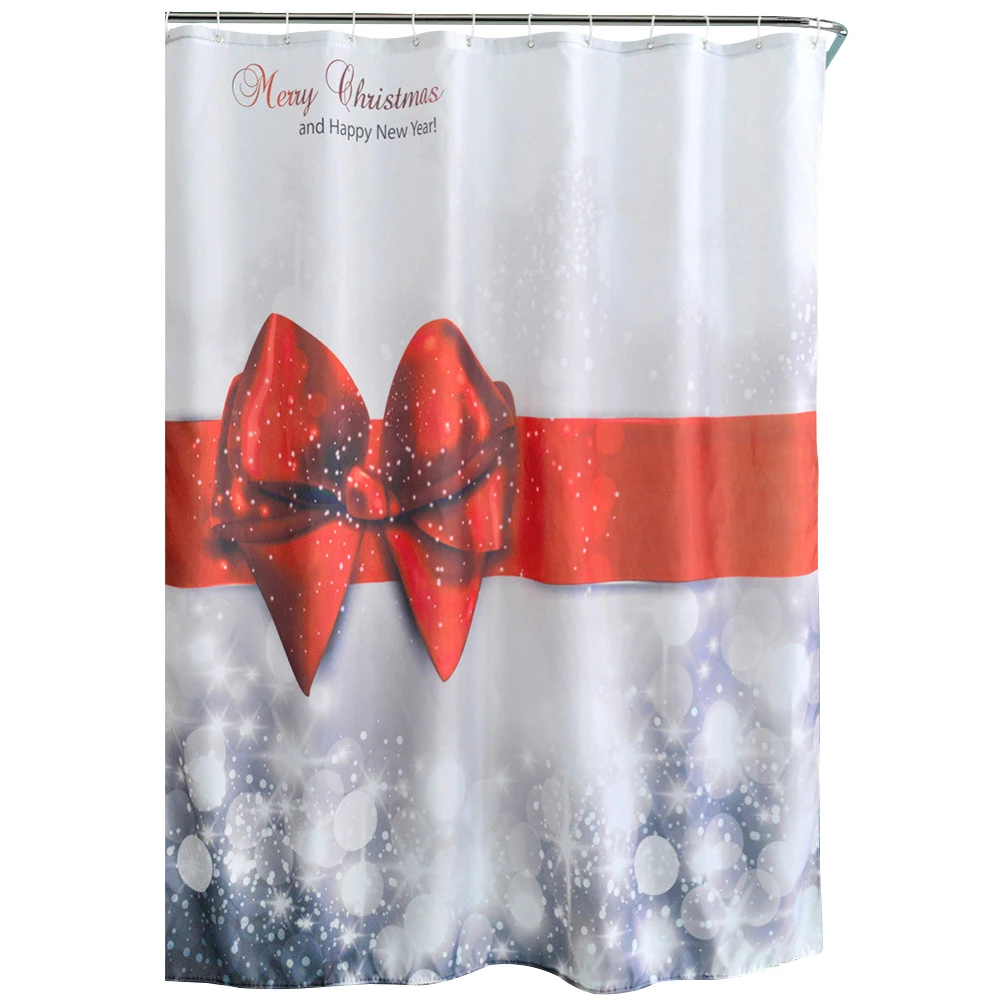 Practical Boutique Cute Christmas Design Bathroom Shower Curtains with