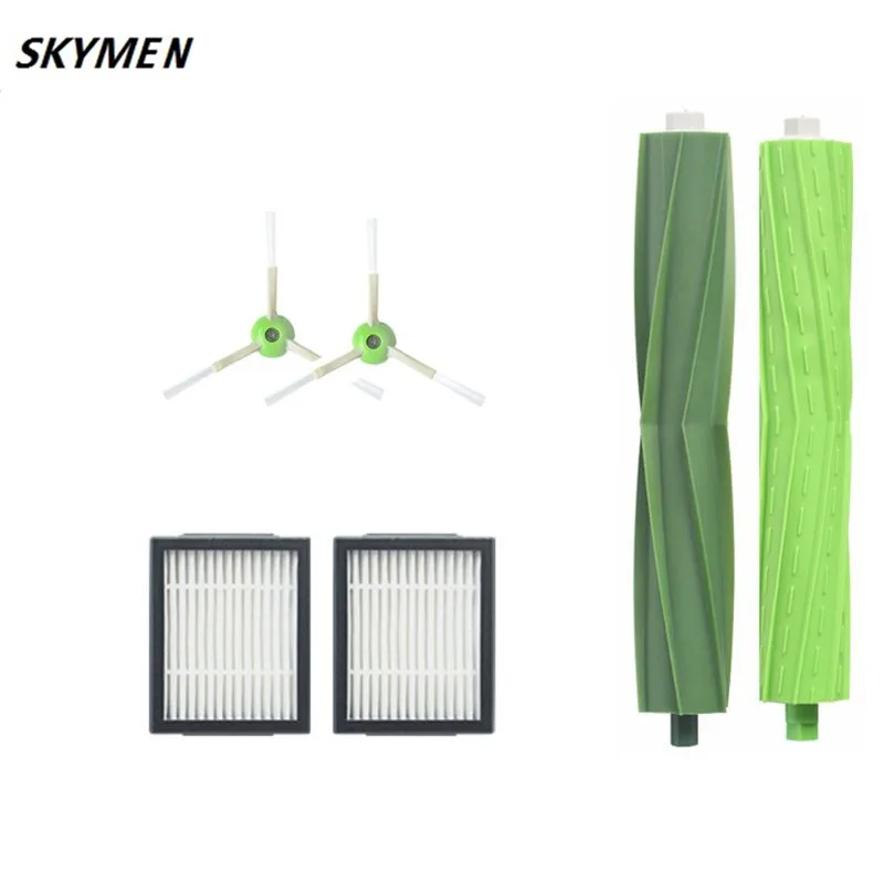 

For iRobot Roomba i7 E5 E6 Vacuum Cleaner HEPA Filters Green Side Roller Brushes