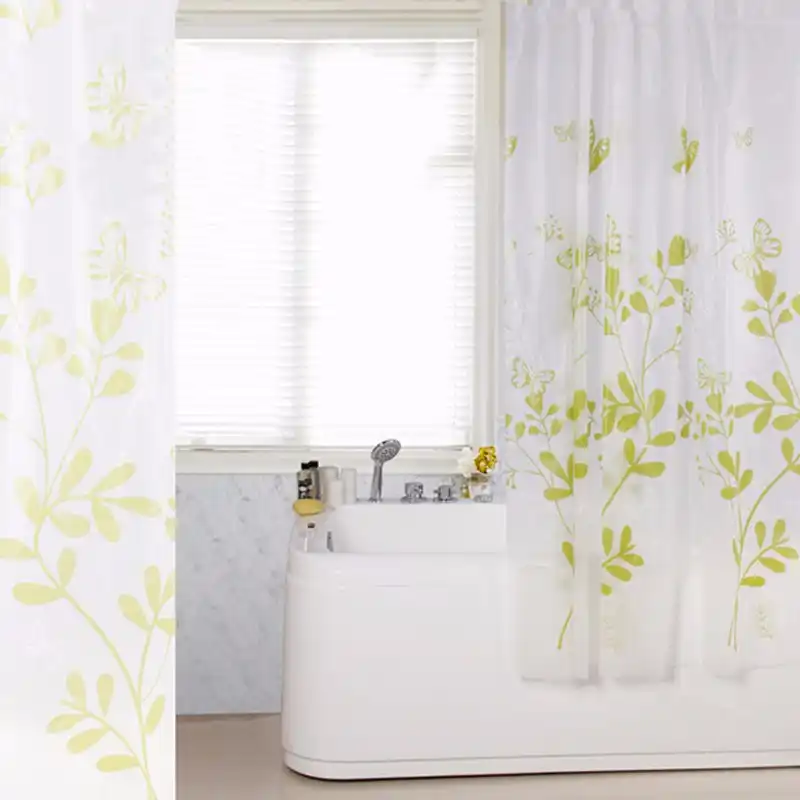 Shower Curtain Modern Waterproof Peva Shower Curtain Green
