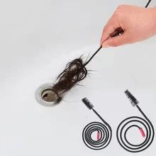 1 упаковка(2 шт.) сгибаемый канализационный очиститель для волос из нержавеющей стали+ Железная дренажная труба дренажная щетка для слива туалета аксессуары для ванной комнаты